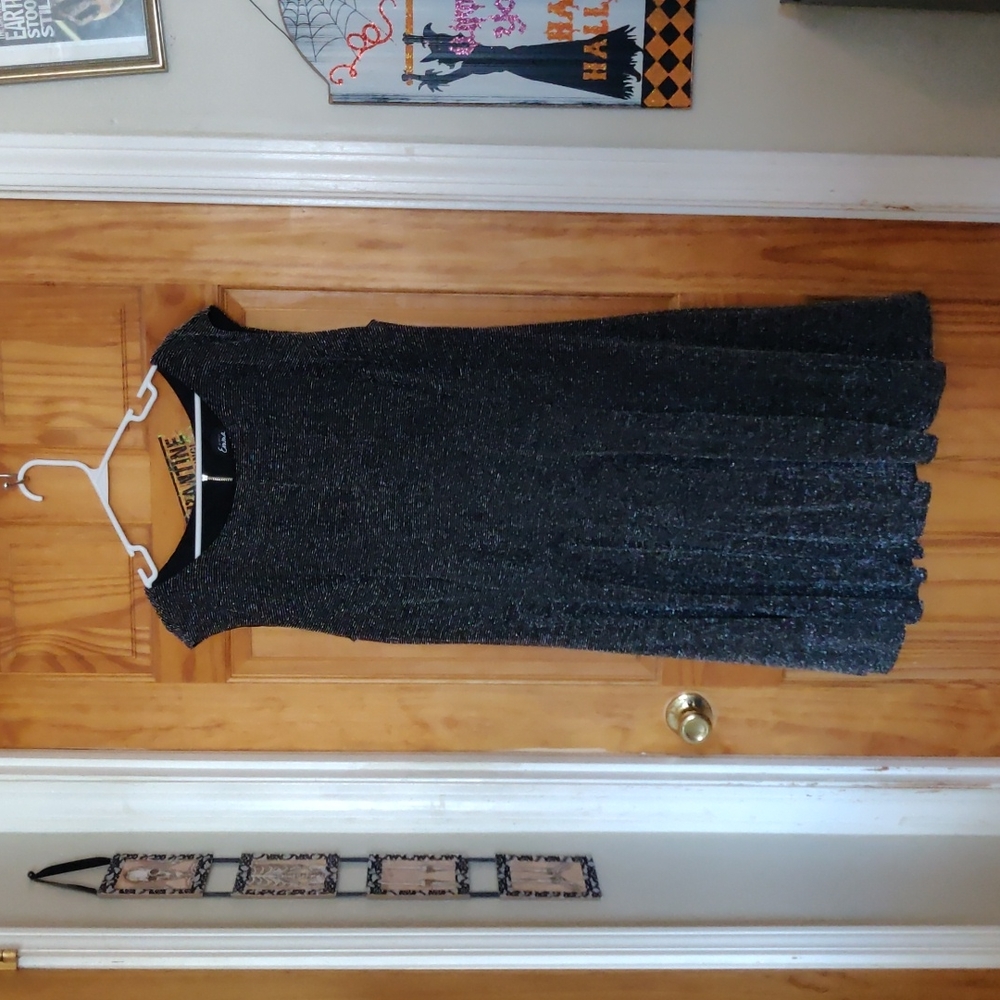 Simply Emma Black and Silver Sparkle dress